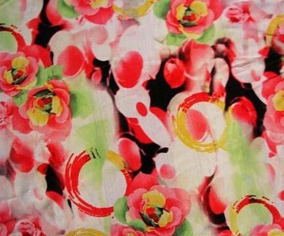 150D chiffon transfer printed imitated silk fabric